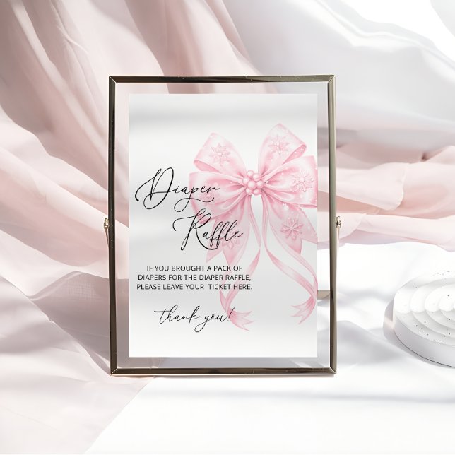 Affiche Poitrine rose Baby shower Déchets Raffle (Créateur téléchargé)