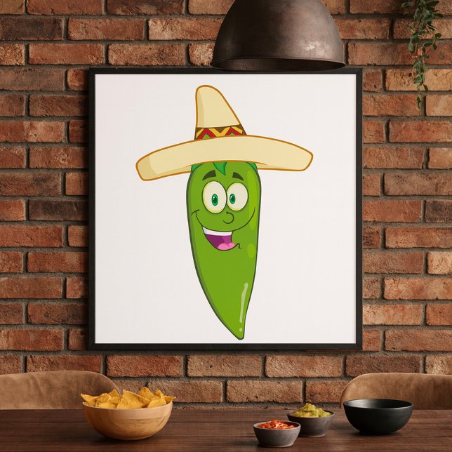 Affiche Poivre au chili vert souriant (Créateur téléchargé)