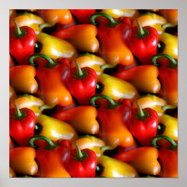 Affiche Poivrons rouges et jaunes (Devant)