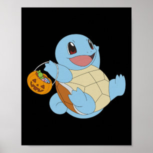 Affiche Pokémon Halloween Équirtle Avec Sa Trace Ou Sa Ten