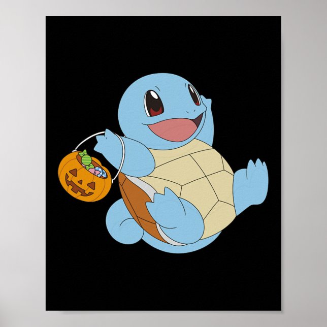 Affiche Pokémon Halloween Équirtle Avec Sa Trace Ou Sa Ten (Devant)