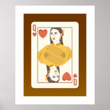 Poker Court Card, Queen of Hearts, style thaïlanda