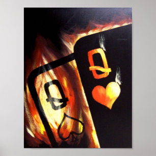 Affiche Poker flamboyant Queens Poker par Teo Alfonso