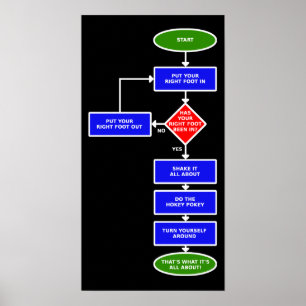 Affiche Pokey Pokey Flowchart Poche signe imprimer