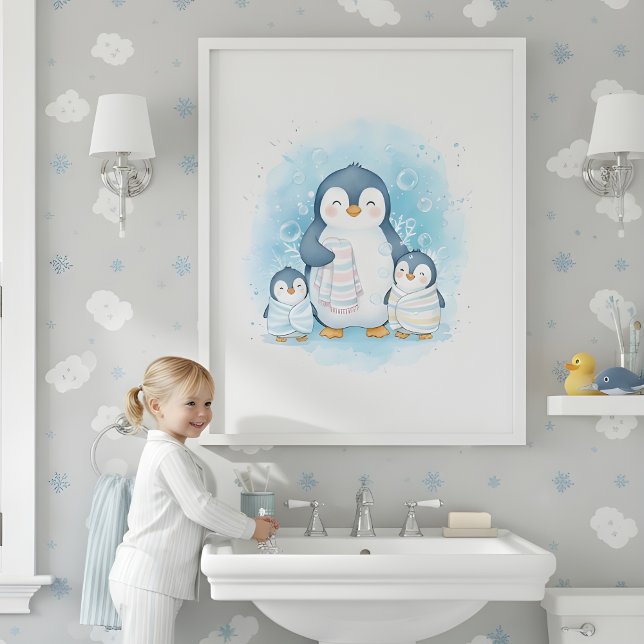 Affiche Polar Bath Time Kids Bathroom Wall Art (Créateur téléchargé)
