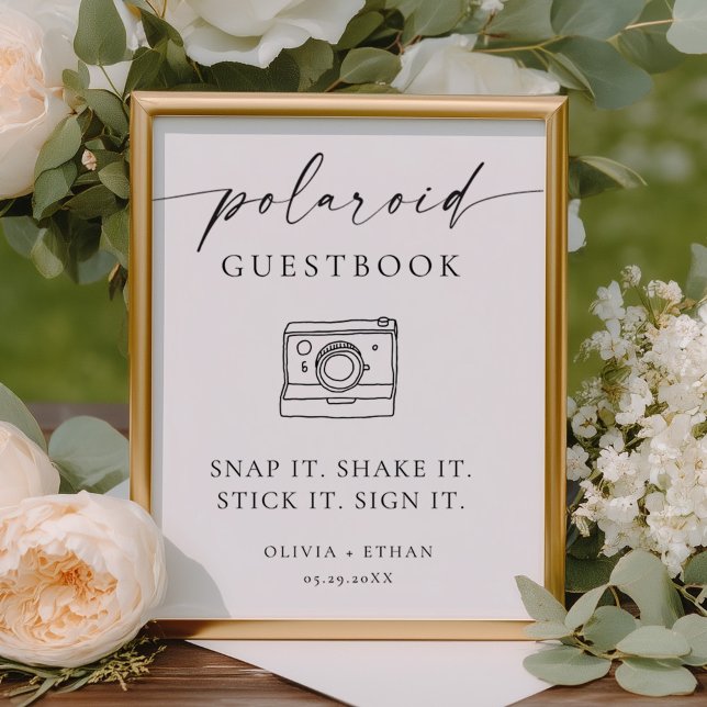 Affiche Polaroid Photo Wedding Guestbook Sign (Polaroid Photo Wedding Guest Book Sign)