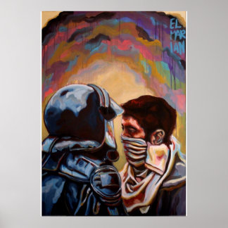 Affiche police contre manifestant