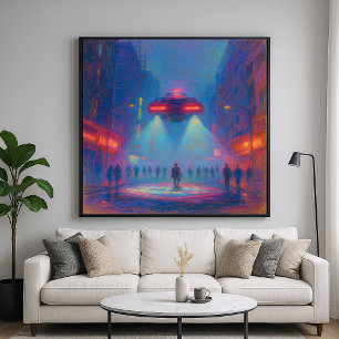 Affiche Police de Future Street - Peinture de Pastel Style