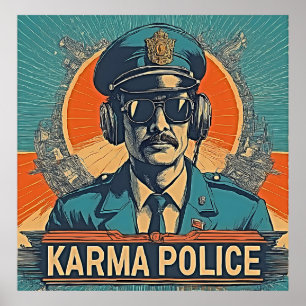 Affiche Police Karma - Whimsy rétro en couleurs vives