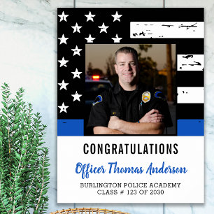 Affiche Police Officier Mince Blue Line Graduation Party