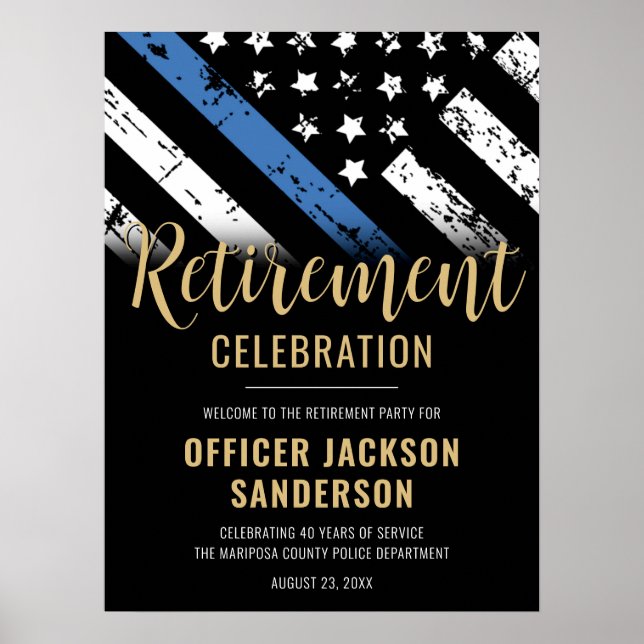 Affiche Police Retirement Party Law Enforcement Welcome (Devant)