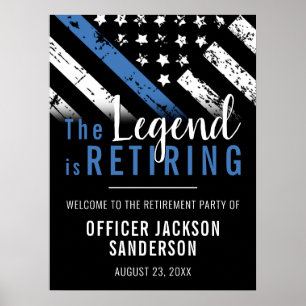 Affiche Police Retraite Party Blue Line Police Enforcement