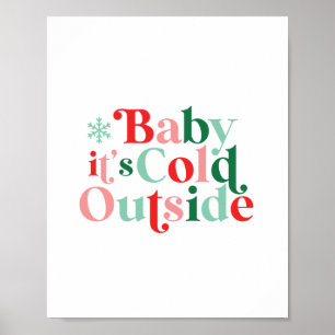 Affiche Police Rétro Bébé Il Fait Froid Dehors Noël