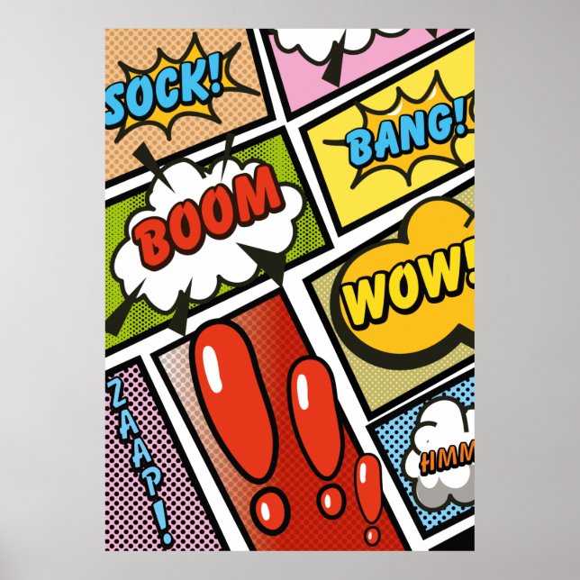 Affiche Polices de dessin animé de bande dessinée ! (Devant)
