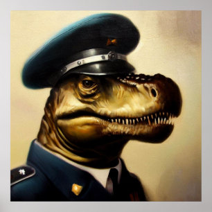 Affiche Policier T Rex