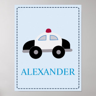 Affiche Policier voiture de police policier de la pépinièr