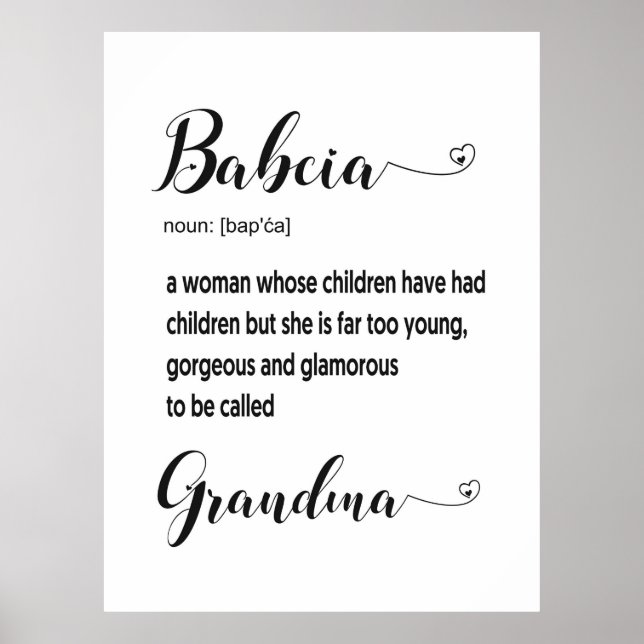 Affiche Polish Babcia Grandma Gift (Devant)