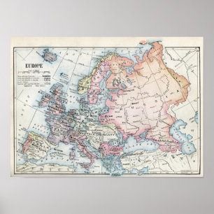 Affiche Political Map of Europe (1916)