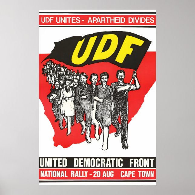 Affiche politique d'Afrique du Sud UDF Apartheid (Devant)