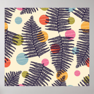 Affiche Polka florale tropicale : Conception Vintage exoti