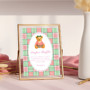 Affiche Polo Girl Teddy Bear Diaper Raffle