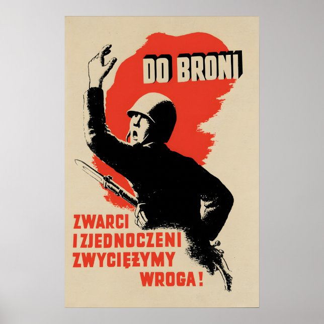 Affiche Pologne Aux armes ! Unis nous vaincrons (Devant)