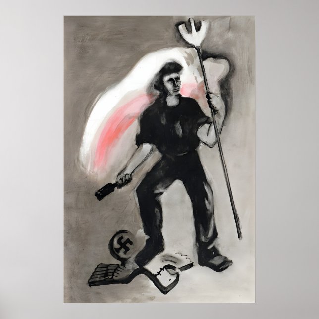 Affiche Pologne soulèvement de Varsovie dessin Rés (Devant)