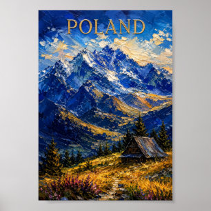 Affiche Pologne : Souvenir d'art de montagne alpine panora