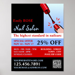 Affiche Polonais, Technicien Nail, Advert Salon Nail