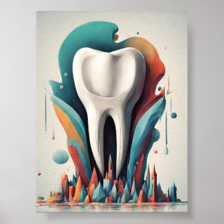 Affiche Poly chromatic Tooth Art