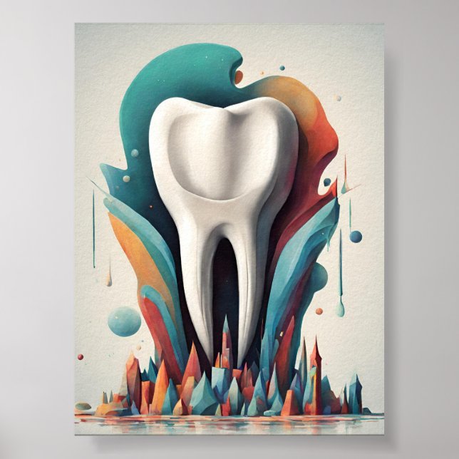 Affiche Poly chromatic Tooth Art (Devant)
