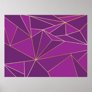 Affiche Polygone violet Abstrait géométrique artistique av