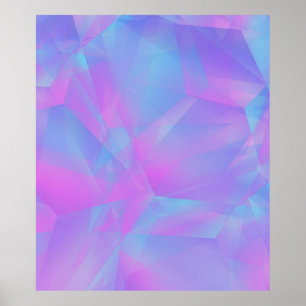 Affiche Polygons en couches bleu rose pourpre