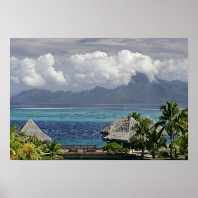 Affiche Polynésie française, Moorea. Vue sur l'île (Devant)