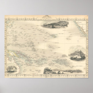 Affiche Polynésie | Îles dans l'océan Pacifique