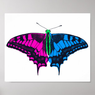 Affiche Polysexual Pride Flag Swallowtail Butterfly