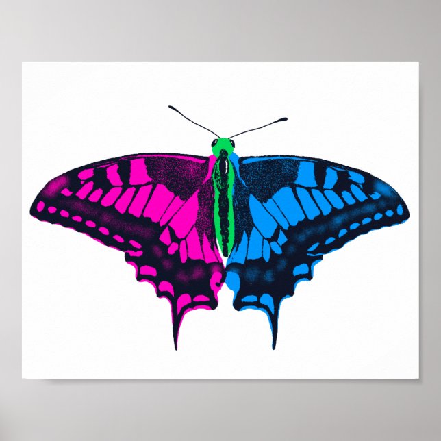 Affiche Polysexual Pride Flag Swallowtail Butterfly (Devant)