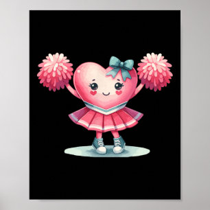 Affiche Pom-pom girl de la Saint-Valentin Cheerleading Fil