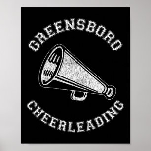 Affiche Pom-pom girl Greensboro en détresse Rétro 90's