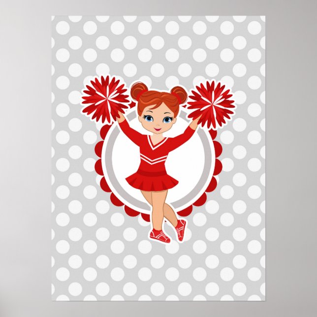 Affiche Pom-pom girl - Mignonne rousse Cheval rousse (Devant)