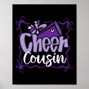 Affiche Pom-Poms Violets Bow de Coquette Copine de Cheerle