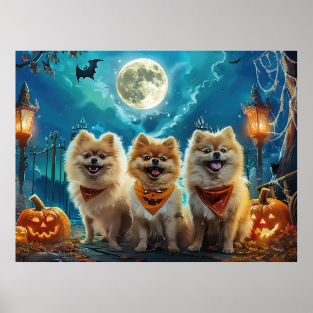 Affiche Pomeranian Halloween Épouvantable (Devant)