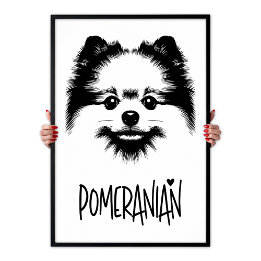 Affiche Pomeranian Pop Art Black & White Chic Aesthetic