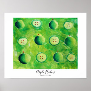 Affiche Pomme à moitié peinte