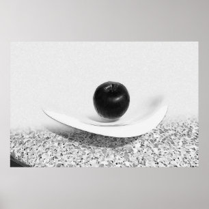 Affiche Pomme aux teintes grises