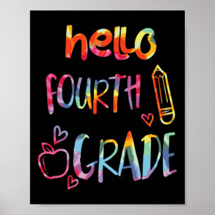 Affiche Pomme Bonjour Quatrième année 4ème Premier Jour d'
