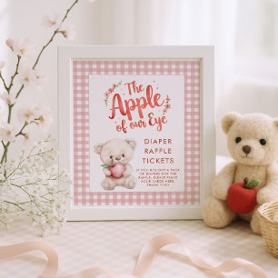 Affiche Pomme de l'oeil En vichy Baby shower Déchets Raffl