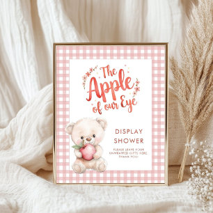 Affiche Pomme de l'oeil En vichy Baby shower douche