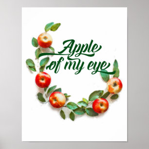 Affiche Pomme de mes yeux Impression, Décor de ferme rouge