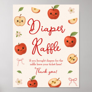 Affiche Pomme de mon Baby shower oculaire Déchets Raffle